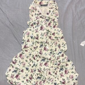 All that Jazz Floral Sleeveless Dress - Cream and Purple